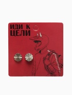 Серьги металл «Пусеты» стальные, линии, цвет серебро - Фото 2