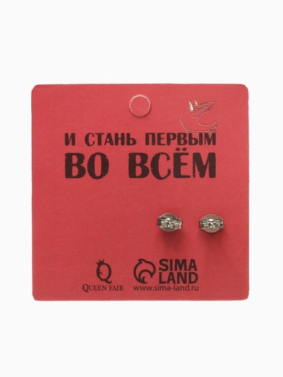 Серьги металл «Пусеты» стальные, линии, цвет серебро