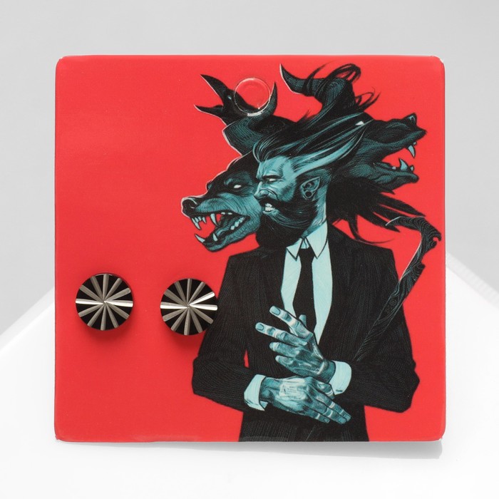 Серьги металл «Пусеты» стальные, грани, цвет чёрный - Фото 1