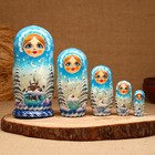 Матрёшка «Зима», голубая, 5 кукольная, люкс - фото 321074882