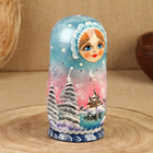 Матрёшка «Зима», голубая, 5 кукольная, люкс - фото 9537099