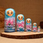 Матрёшка «Зима», голубая, 5 кукольная, люкс - фото 9073801
