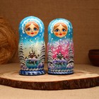 Матрёшка «Зима», голубая, 5 кукольная, люкс - фото 4499321