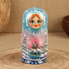 Матрёшка «Зима», голубая, 5 кукольная, люкс - фото 9537095