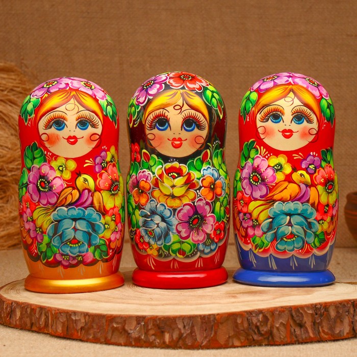Матрёшка «Цветы», 5 кукольная, люкс, микс - фото 1885963087