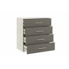 Комод 4 ящика Фиеста, 802х446х908, Графит/Дуб крафт белый - фото 23662434