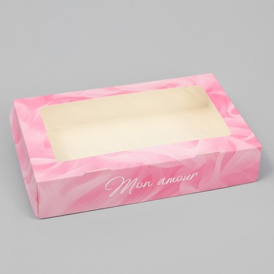 Кондитерская упаковка, коробка с ламинацией «Ткань», 20 х 12 х 4 см