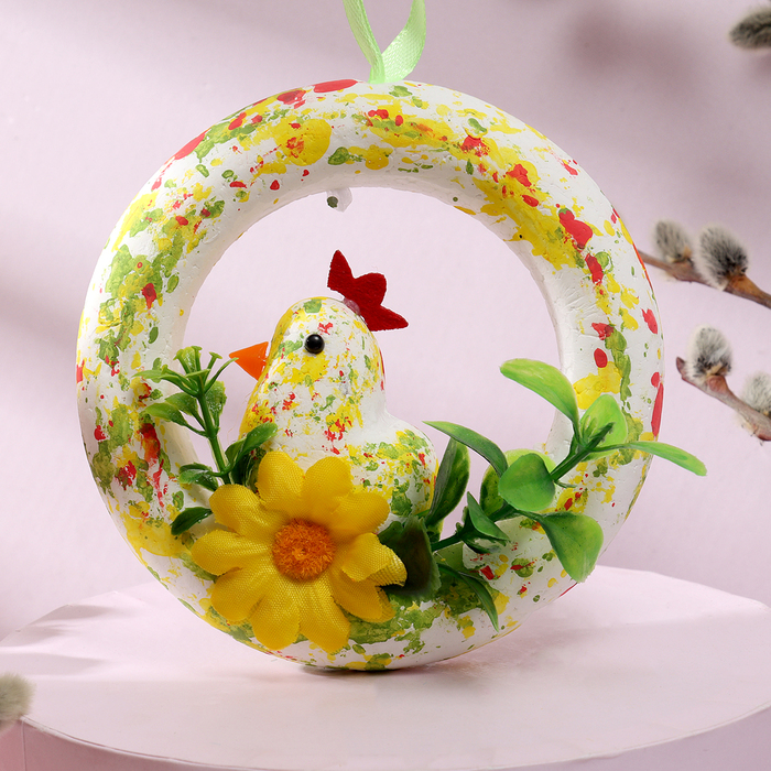 Декоративная пасхальная подвеска «Курочка» 3 × 12 × 12 см - Фото 1