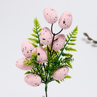 Пасхальный декор «Яйца на ветке» розового цвета, 5 × 11 × 30 см - фото 9073877