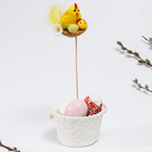 Пасхальный декор на палочке «Курочка в гнезде» 8 × 8 × 30 см - фото 9073970
