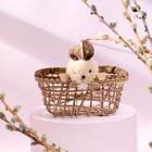 Декоративная пасхальная корзинка «Зайка», 7 × 14 × 13 см - Фото 2
