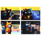 Альбом для рисования А4, 24 листа на скрепке TechArt, обложка картон, блок офсет 100 г/м2, МИКС - Фото 1