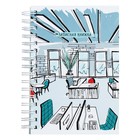 Записная книжка А6, 120 листов в клетку на гребне "Новый офис", обложка мелованный картон, МИКС - Фото 5
