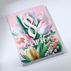 Подарочный набор: термостакан, ежедневник А6, 120 л., брелок, ручка «8 марта» - Фото 4