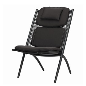 Кресло Hakon, 600x800x850 мм, искусственный ротанг, цвет чёрный