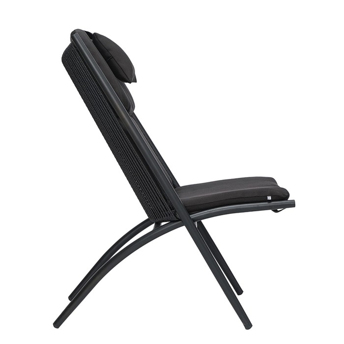 Кресло Hakon, 600×800×850 мм, искусственный ротанг, цвет чёрный - фото 1909502714