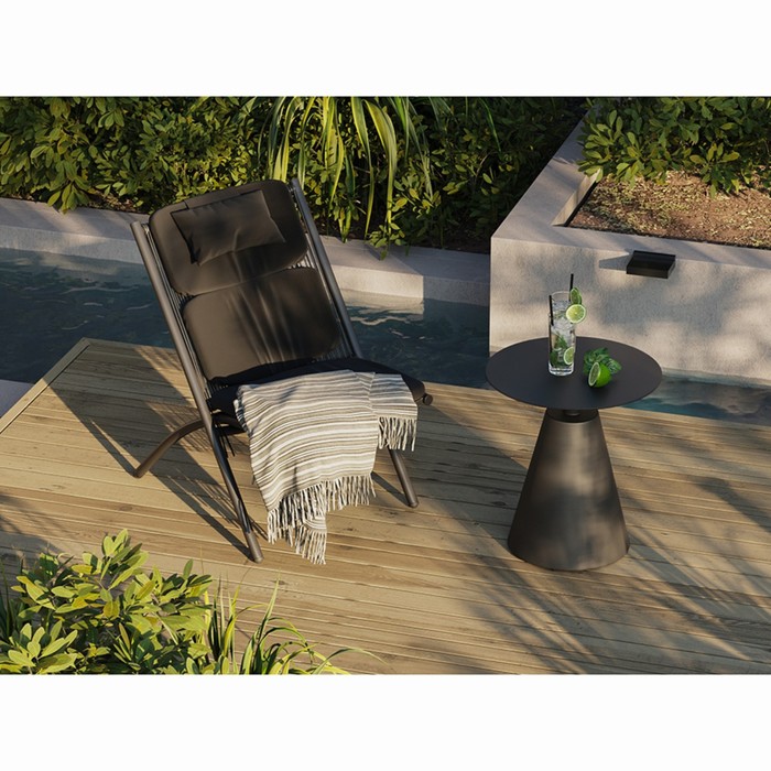 Кресло Hakon, 600×800×850 мм, искусственный ротанг, цвет чёрный - фото 1909502707
