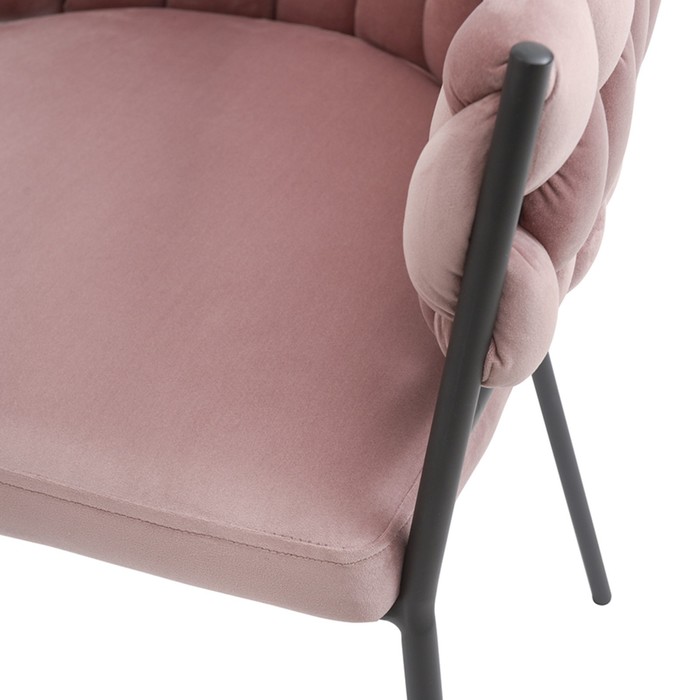 Кресло Lind, 600×530×770 мм, велюр, цвет розовый - фото 1909502730