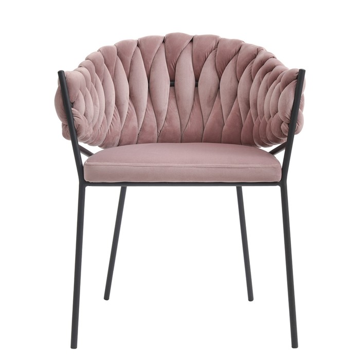 Кресло Lind, 600×530×770 мм, велюр, цвет розовый - фото 1891887458