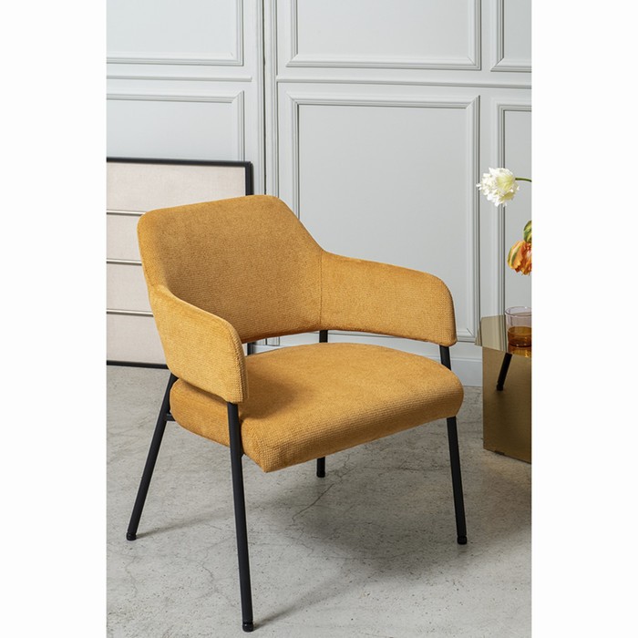 Кресло Wendy, 640×685×740 мм, фактурный шенилл, цвет охра - Фото 1