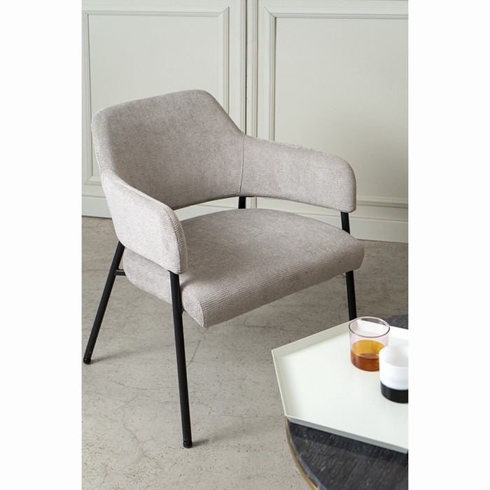 Кресло Wendy, 640×685×740 мм, фактурный шенилл, цвет серый - фото 1909502748