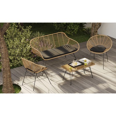 Кушетка Vetle Bent, 1250×680×820 мм, цвет ротанг