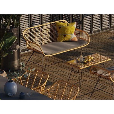 Кушетка Vetle Bent, 1250×680×820 мм, цвет ротанг