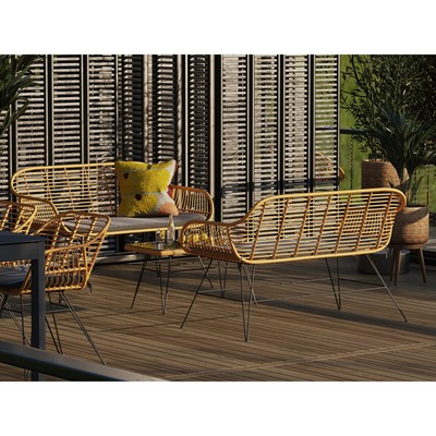 Кушетка Vetle Bent, 1250×680×820 мм, цвет ротанг