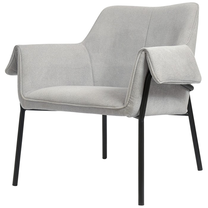 Лаунж-кресло Aline, 760×610×750 мм, шенилл, цвет светло-серый - Фото 1