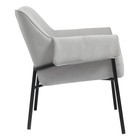 Лаунж-кресло Aline, 760×610×750 мм, шенилл, цвет светло-серый - Фото 5