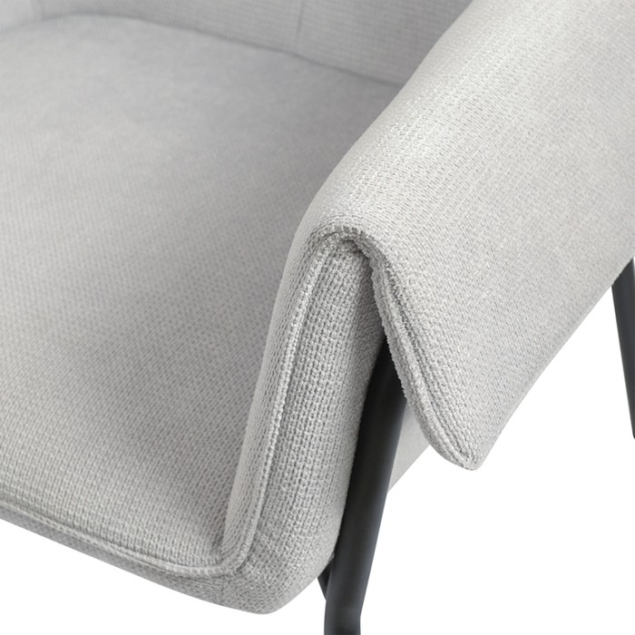 Лаунж-кресло Aline, 760×610×750 мм, шенилл, цвет светло-серый - фото 1891887521