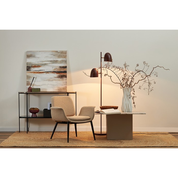 Лаунж-кресло Hilde, 600×800×730 мм, букле, цвет серо-бежевый - фото 1891887563