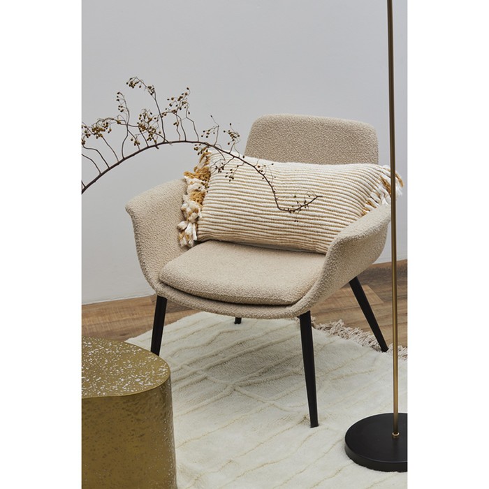 Лаунж-кресло Hilde, 600×800×730 мм, букле, цвет серо-бежевый - фото 1891887555