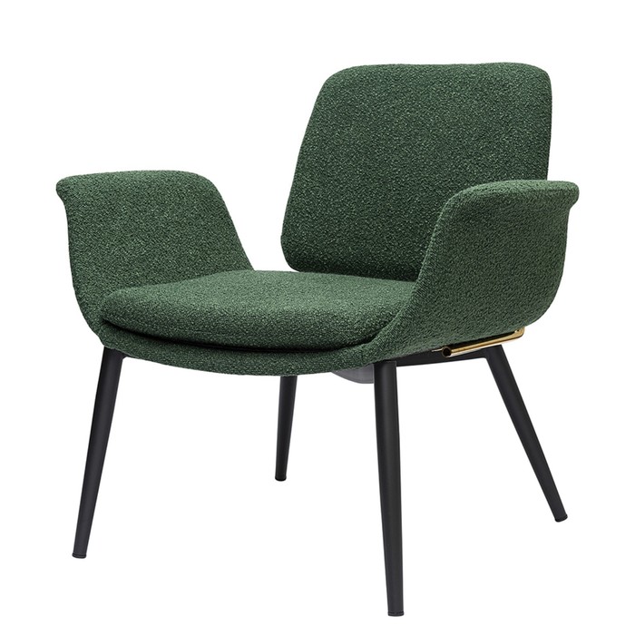Лаунж-кресло Hilde, 600×800×730 мм, букле, цвет тёмно-зелёный