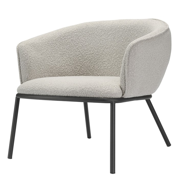 Лаунж-кресло Paal, 740×700×650 мм, букле, цвет серый - фото 1909502848