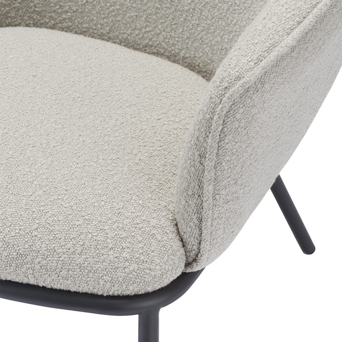 Лаунж-кресло Paal, 740×700×650 мм, букле, цвет серый - фото 1891887599