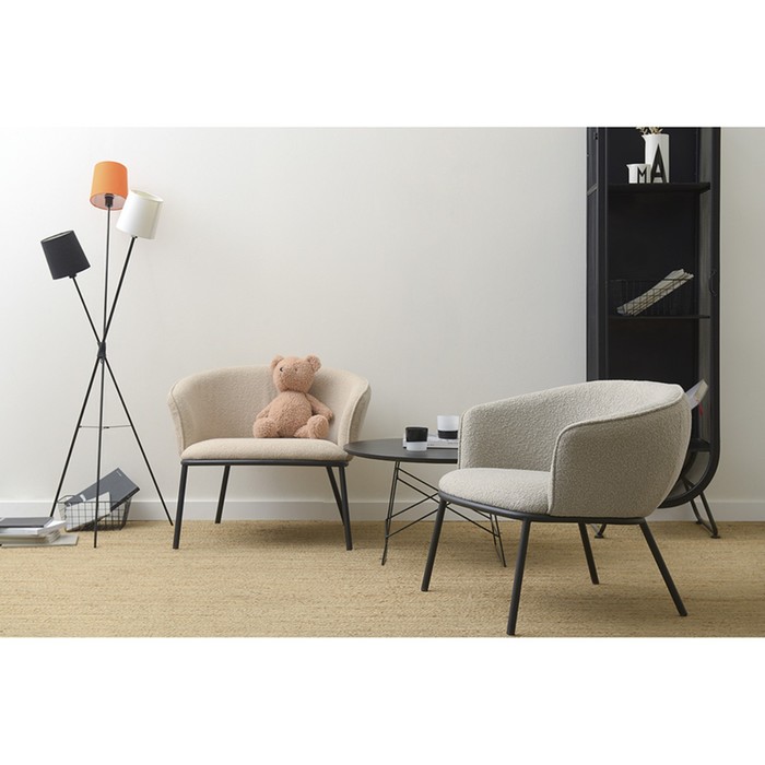Лаунж-кресло Paal, 740×700×650 мм, букле, цвет серый - фото 1891887592