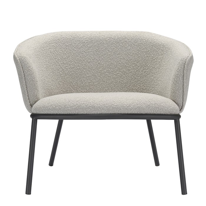 Лаунж-кресло Paal, 740×700×650 мм, букле, цвет серый - фото 1909502856