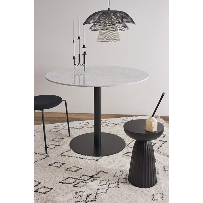 Стол обеденный Trond, 1000×1000×760 мм, цвет белый мрамор / чёрный - фото 1909503039