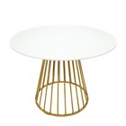Стол обеденный Tyra, 1100×1100×750 мм, цвет белый / золотой - Фото 3