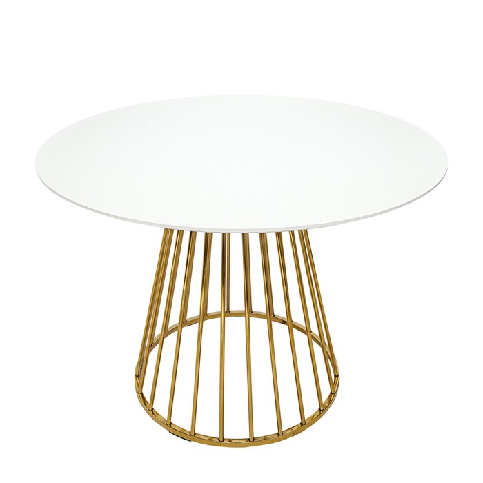 Стол обеденный Tyra, 1100×1100×750 мм, цвет белый / золотой - фото 1909503043