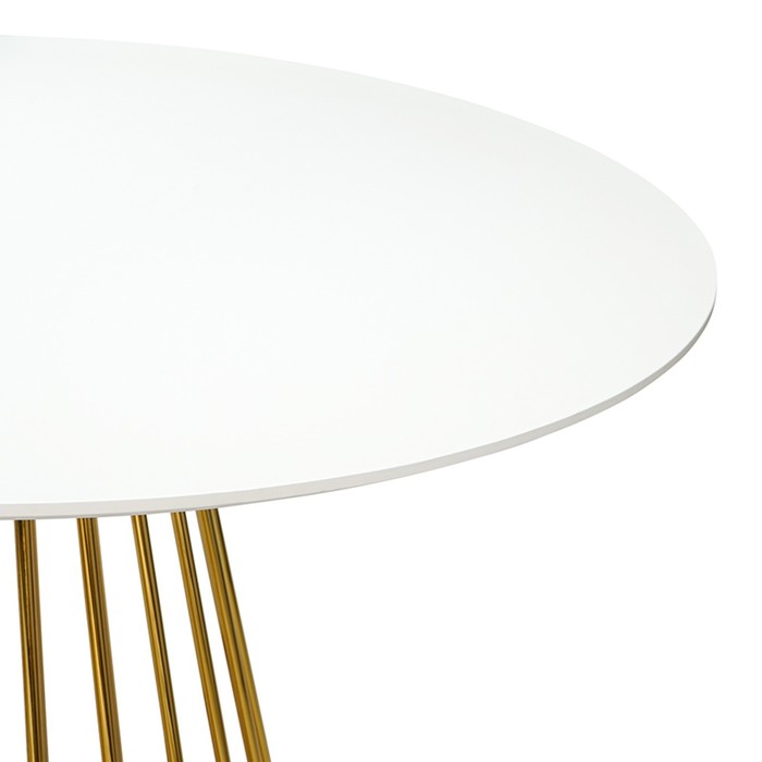 Стол обеденный Tyra, 1100×1100×750 мм, цвет белый / золотой - фото 1891887790
