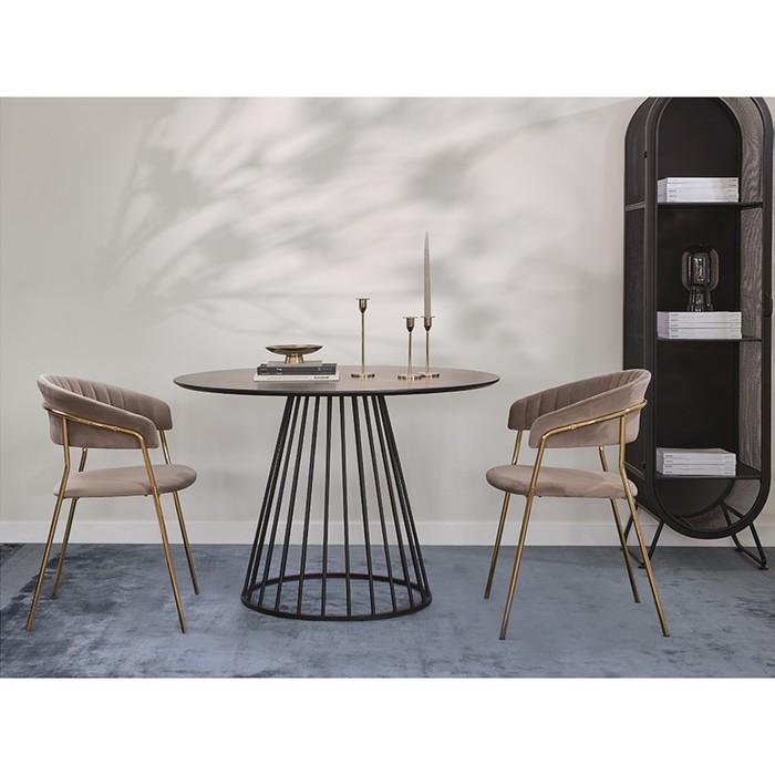 Стол обеденный Tyra, 1100×1100×750 мм, цвет чёрный - фото 1891887803