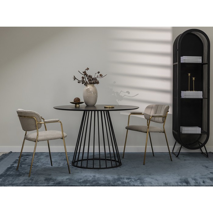 Стол обеденный Tyra, 1100×1100×750 мм, цвет чёрный - фото 1891887799