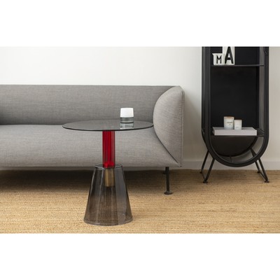 Столик кофейный Amalie, 500×500×520 мм, цвет серый / красный
