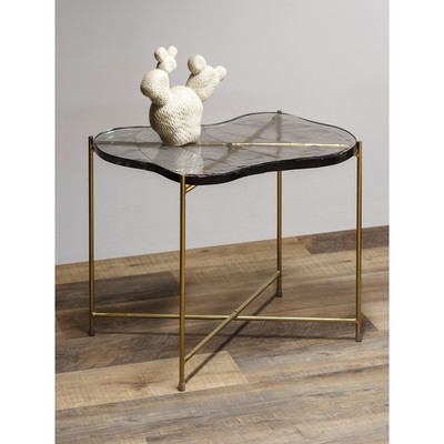 Столик кофейный Sigryd, 640×460×550 мм, цвет прозрачный / золотой