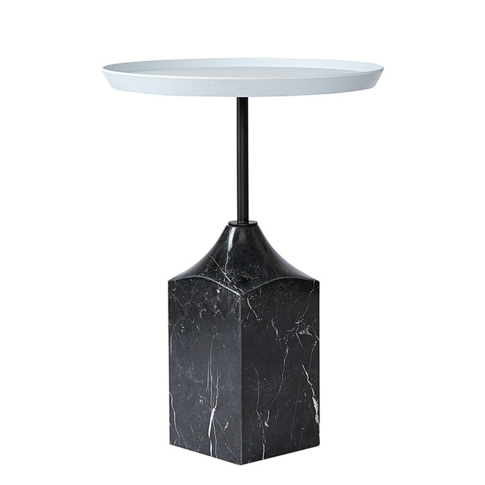 Столик кофейный Sustainable, 377×377×530 мм, цвет серый / чёрно-белый