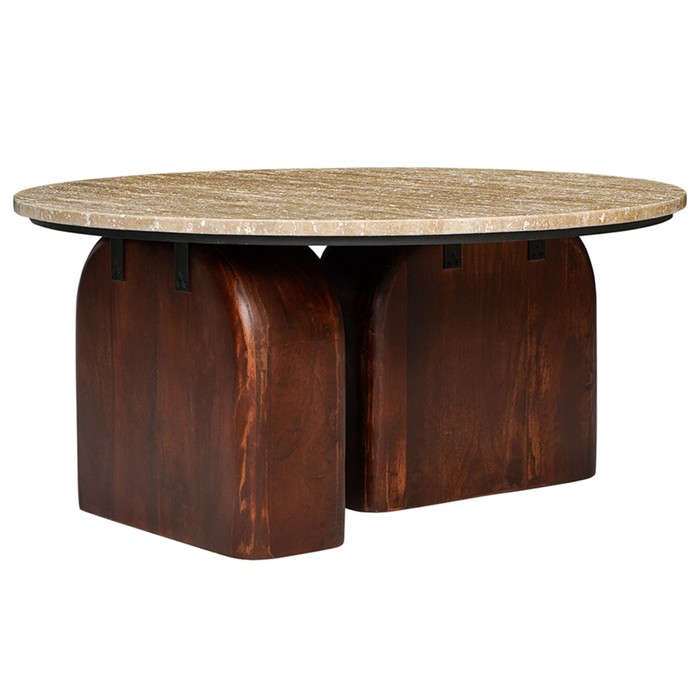 Столик кофейный Torhill, 800×800×360 мм, цвет бежевый / орех