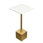 Столик приставной Svein, 300×300×630 мм, цвет мрамор / золотой - Фото 4