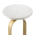 Столик приставной Svein, 255×255×630 мм, цвет мрамор / золотой - Фото 3